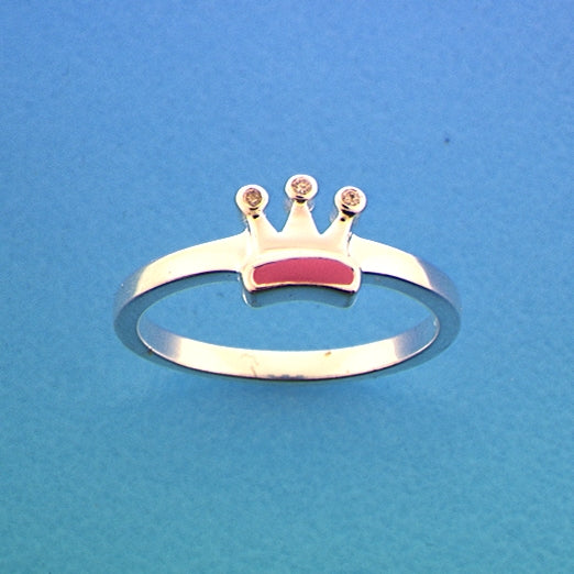 Ring kroon zilver gerhodineerd