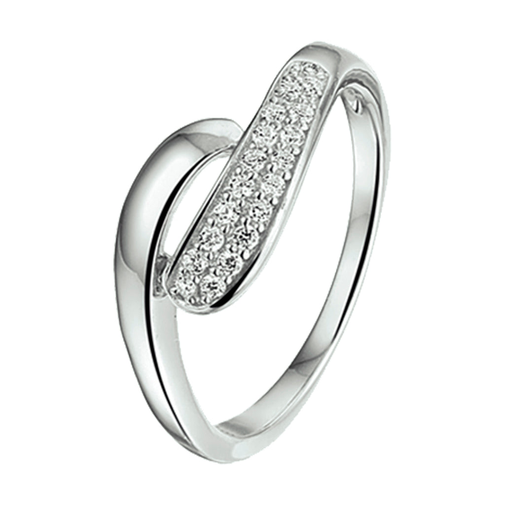 Ring zirkonia zilver gerhodineerd