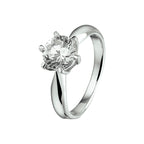 Ring zirkonia zilver gerhodineerd