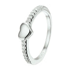 Ring hart zirkonia zilver gerhodineerd