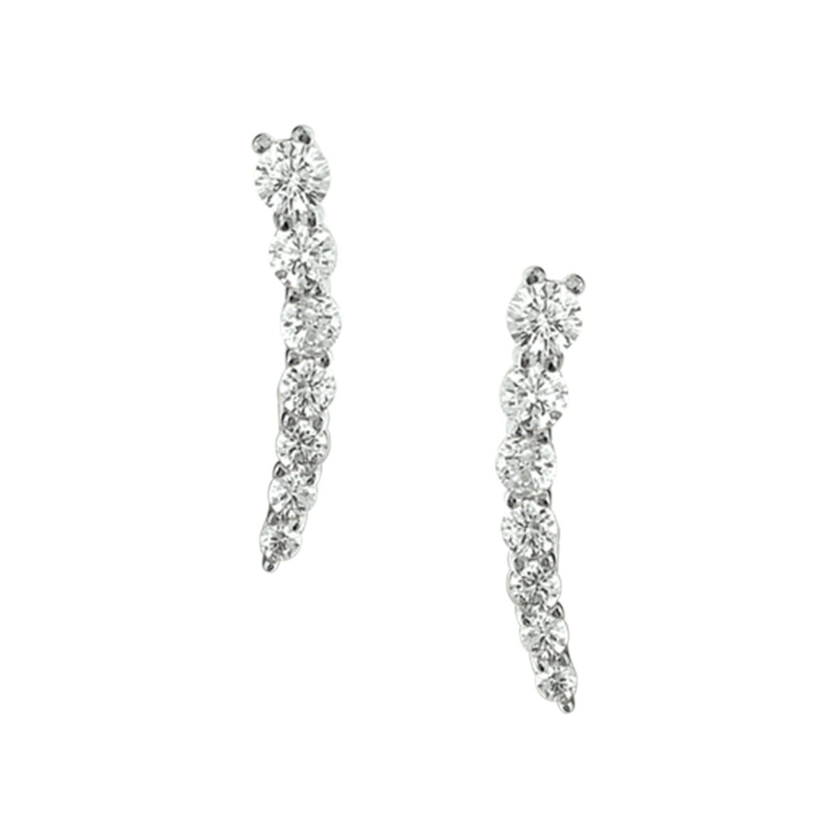 Oorschuiven zirkonia zilver gerhodineerd