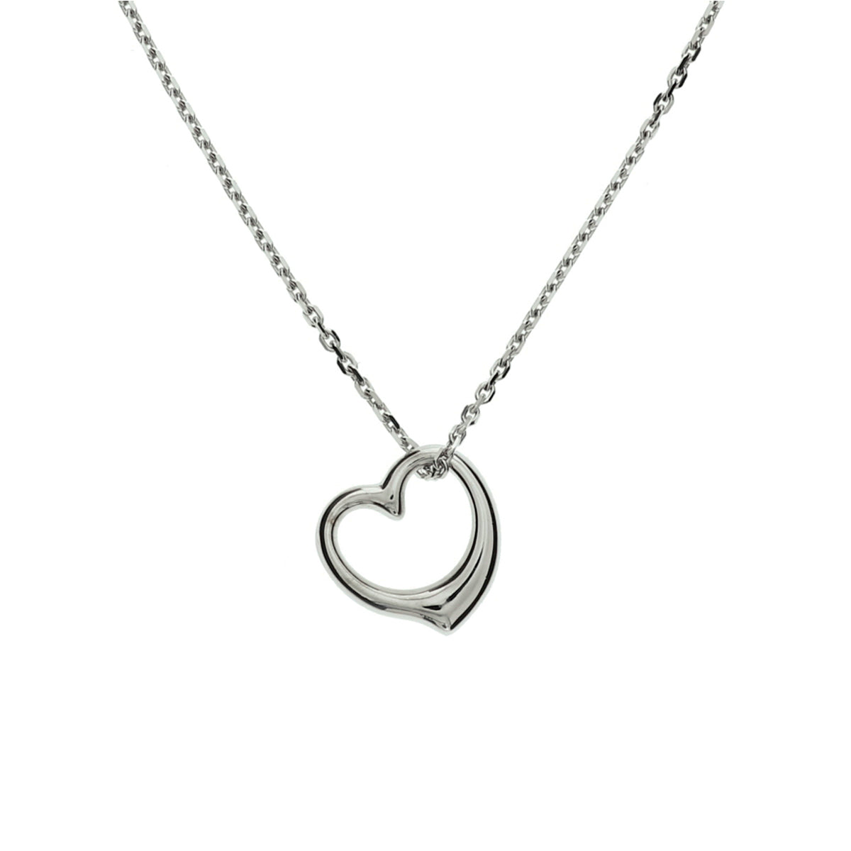 Collier hart 1,3 mm 41 + 4 cm zilver gerhodineerd