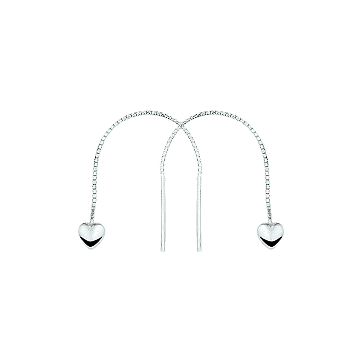 Doortrekoorbellen hart zilver gerhodineerd