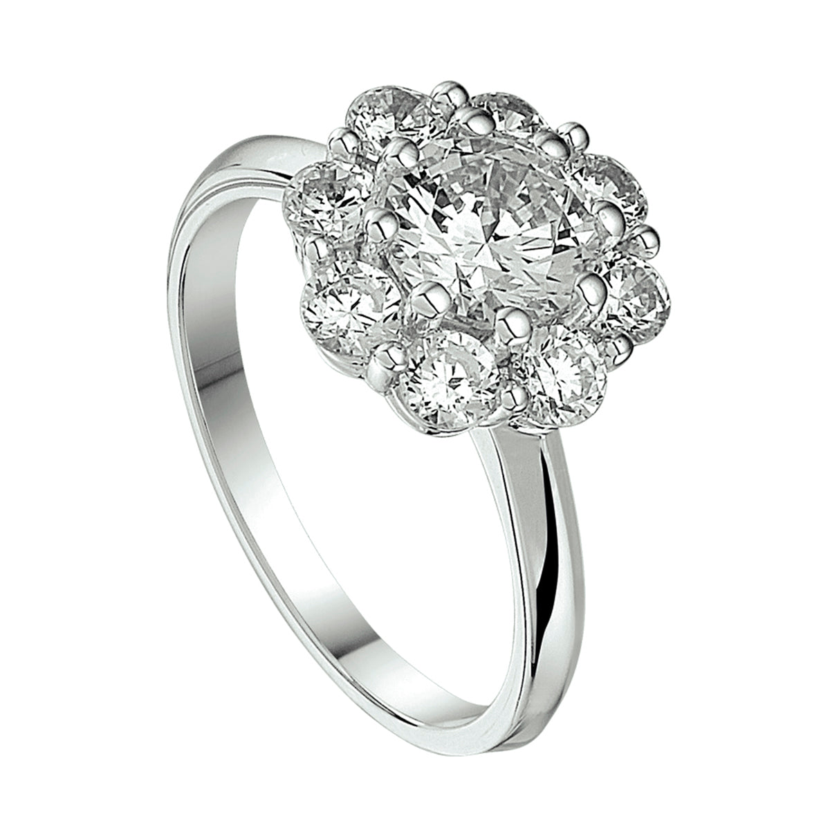 Ring zirkonia zilver gerhodineerd