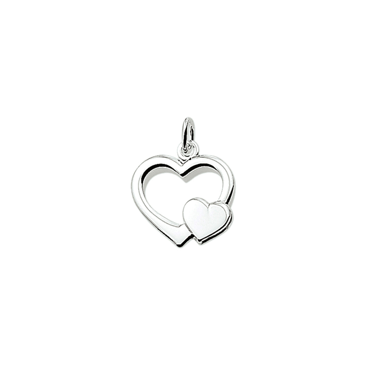 Hanger hart zilver gerhodineerd