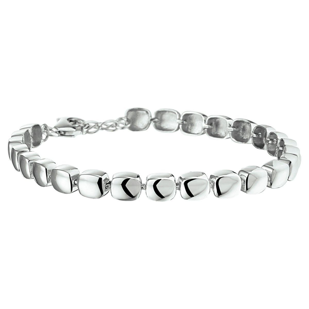 Armband  5,0 mm 17 + 3 cm zilver gerhodineerd