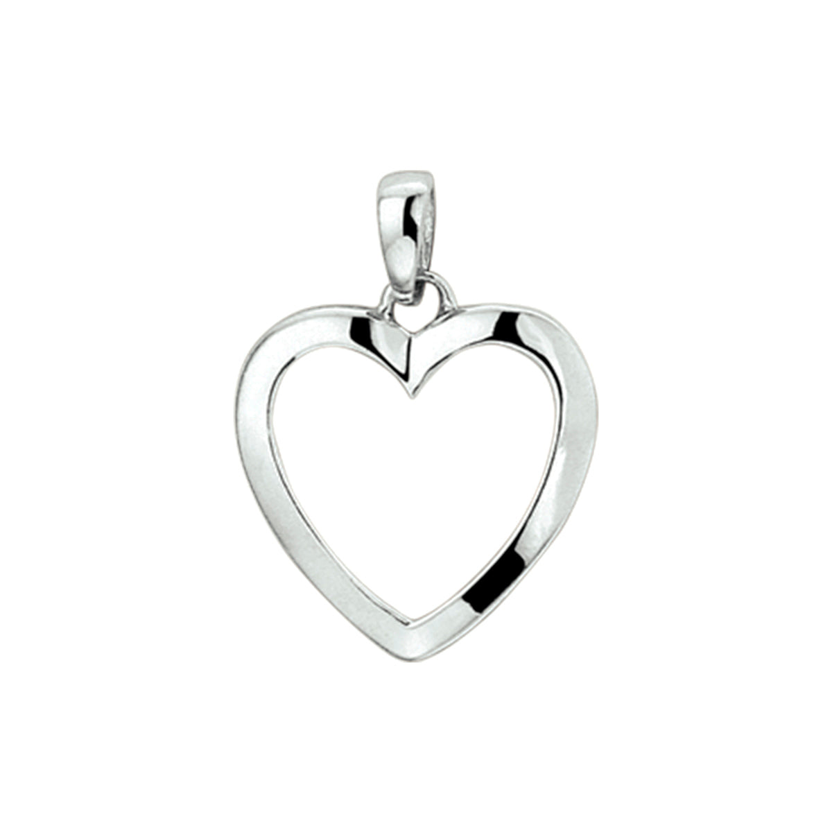 Hanger hart zilver gerhodineerd