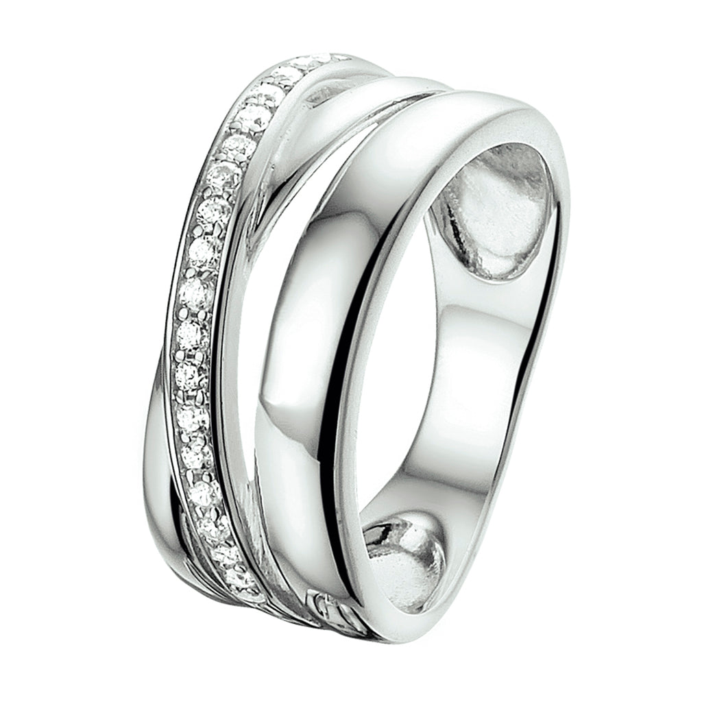 Ring zirkonia zilver gerhodineerd