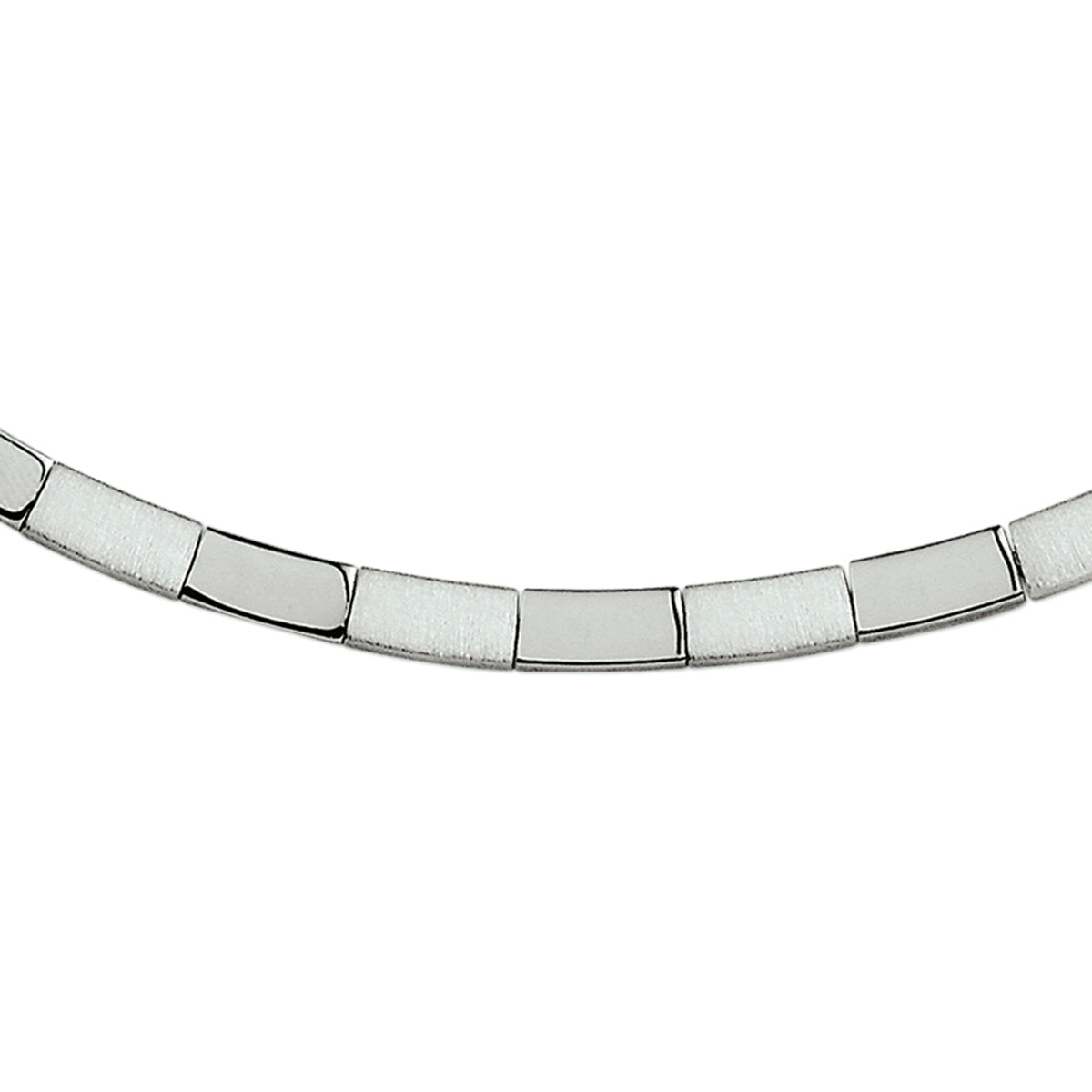 Collier poli/mat 4,5 mm 45 cm zilver gerhodineerd