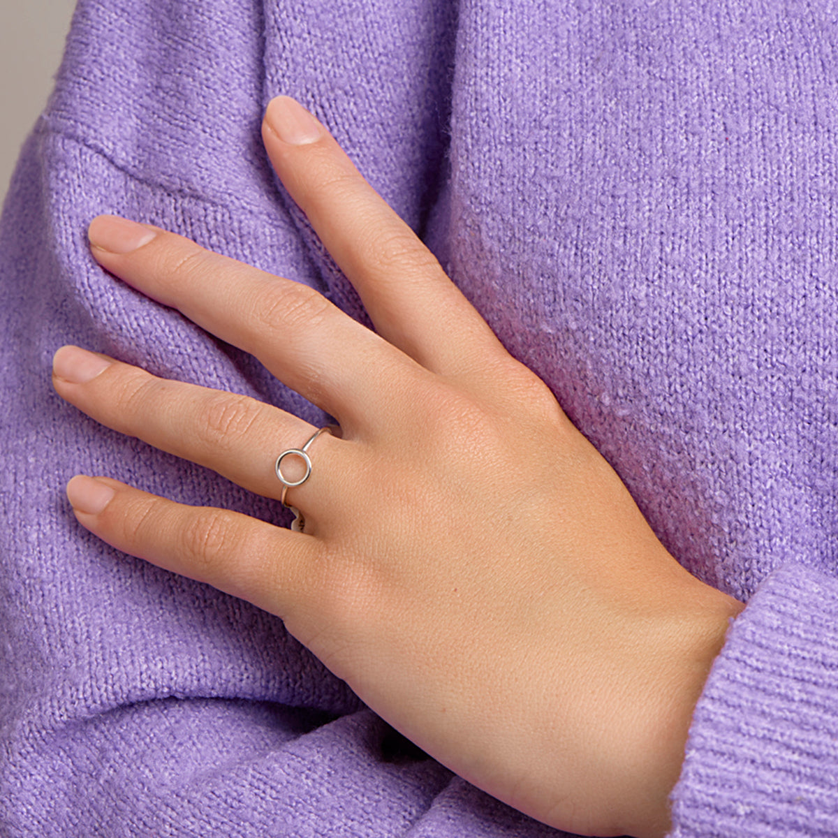 Ring cirkel zilver gerhodineerd