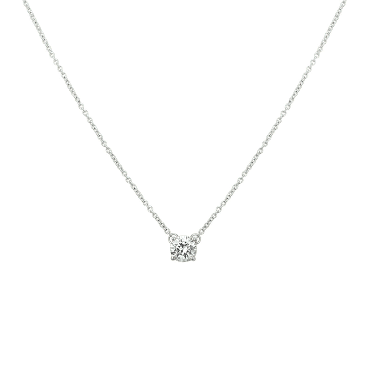 Collier zirkonia 41 + 4 cm zilver gerhodineerd