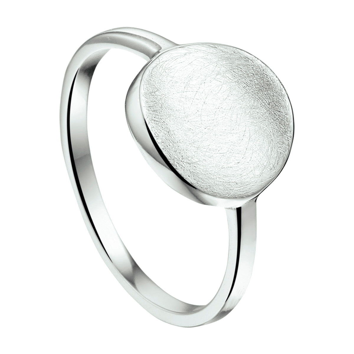 Ring gescratcht zilver gerhodineerd