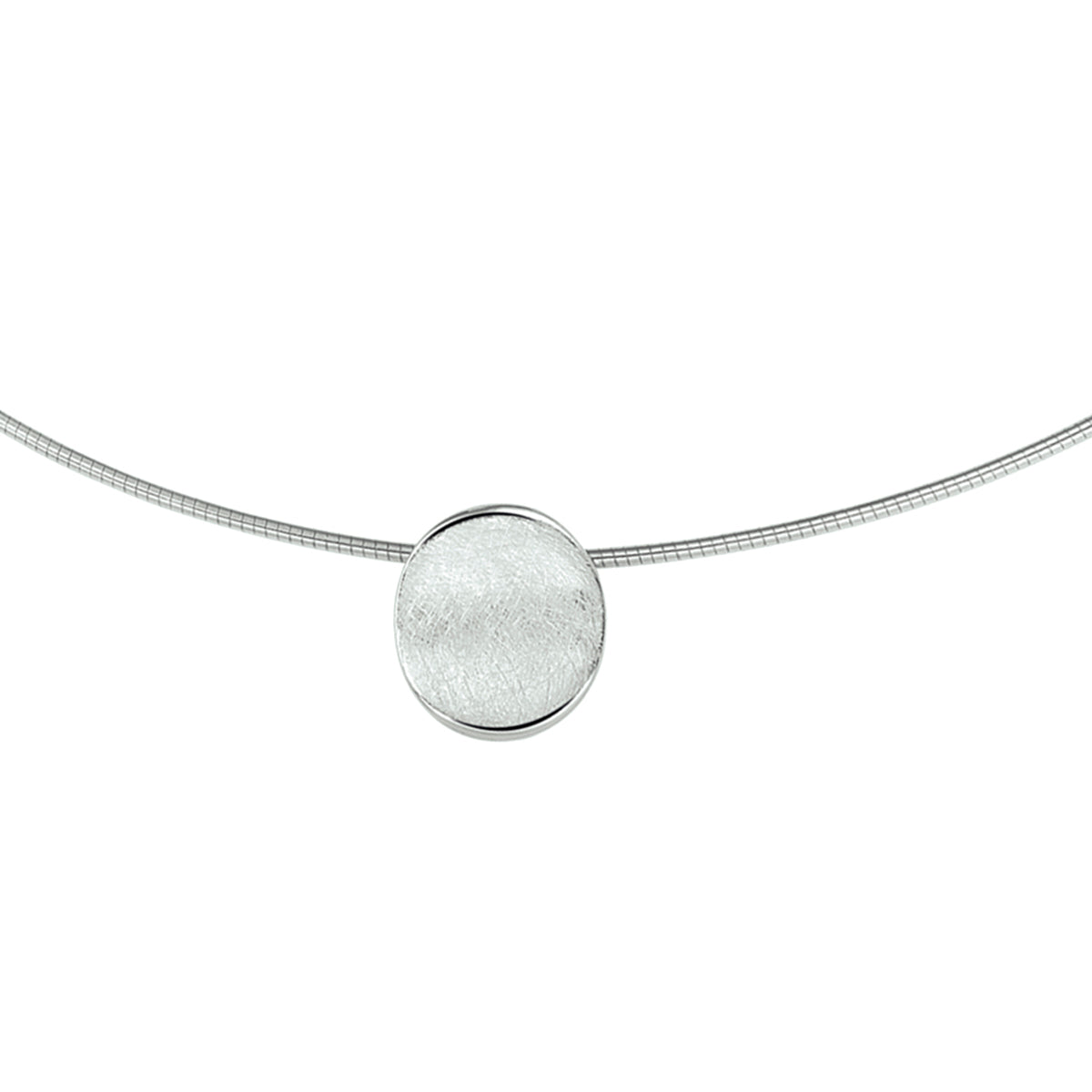 Collier gescratcht 45 cm zilver gerhodineerd