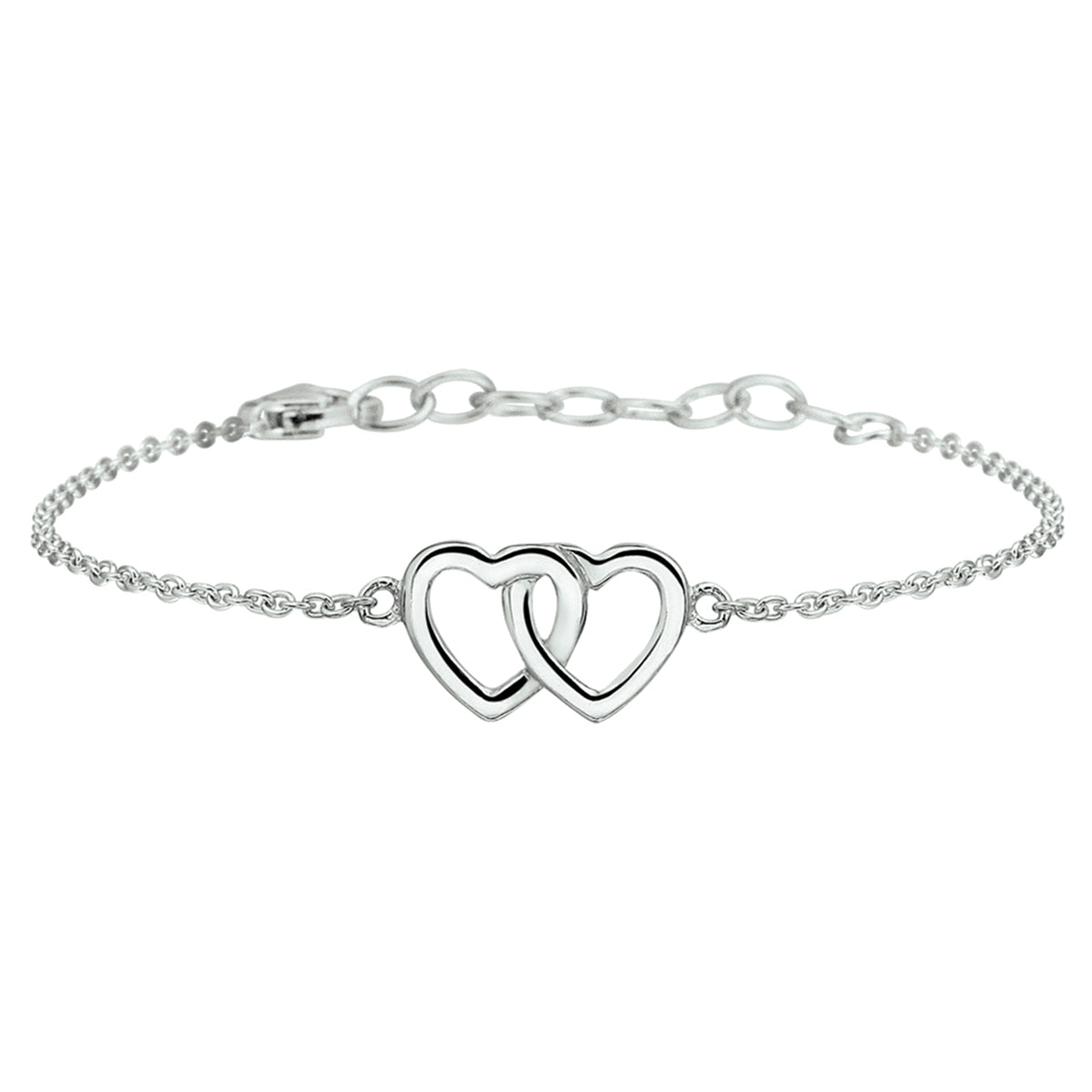 Armband hart 13 + 3 cm zilver gerhodineerd