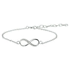 Armband infinity zirkonia zilver gerhodineerd