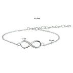 Armband infinity zirkonia zilver gerhodineerd
