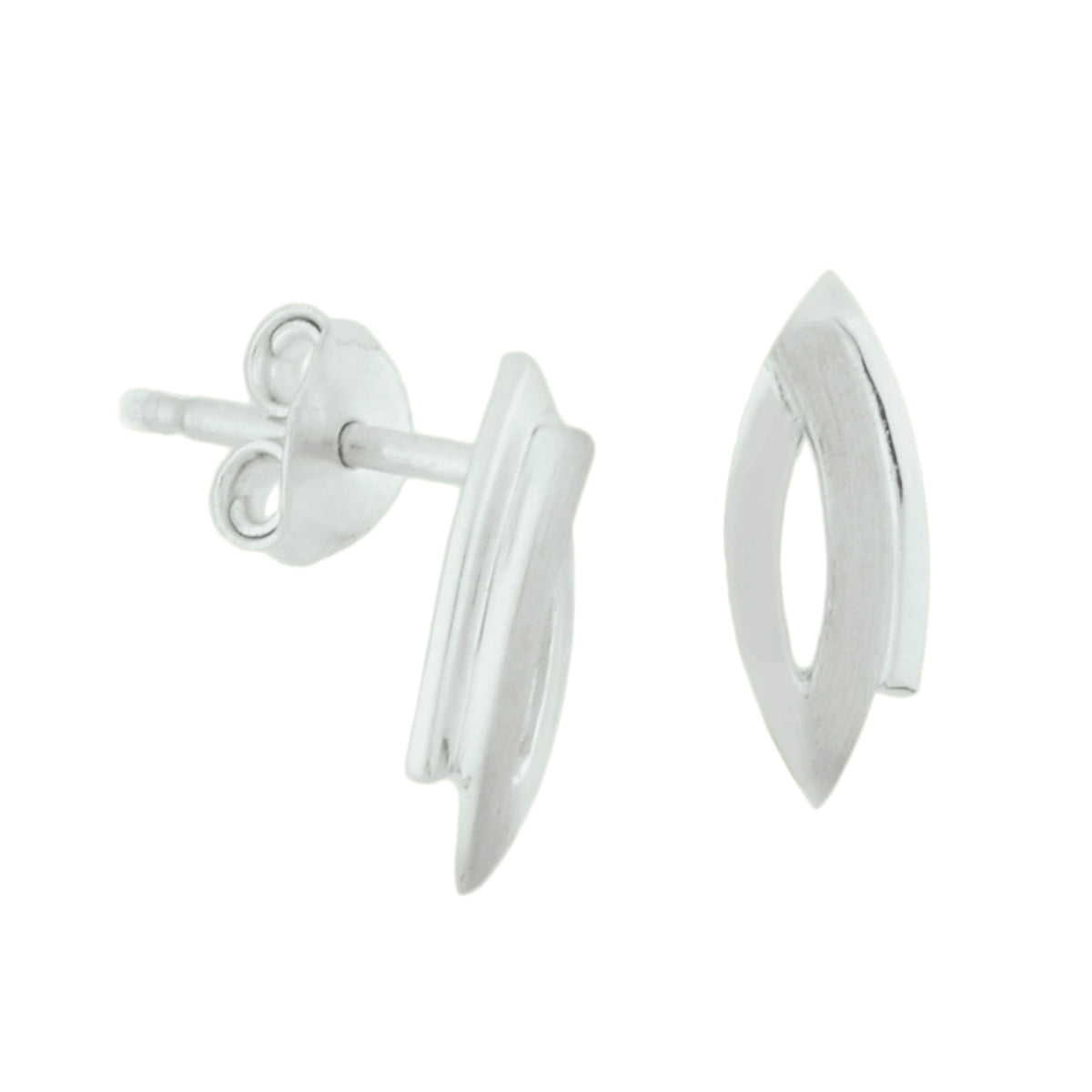 Oorknoppen poli/mat zilver gerhodineerd