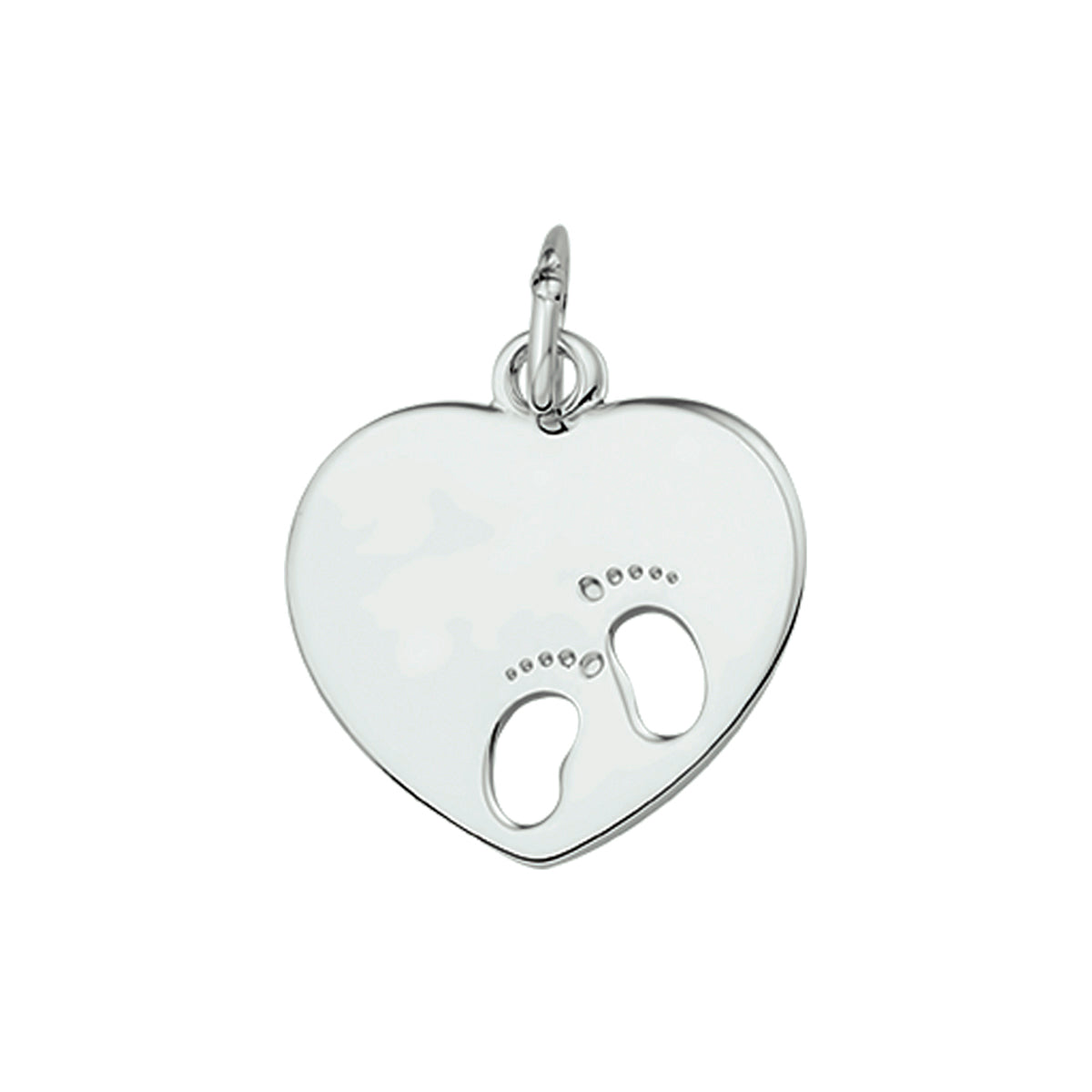 Graveerhartje gestanste voeten zilver gerhodineerd