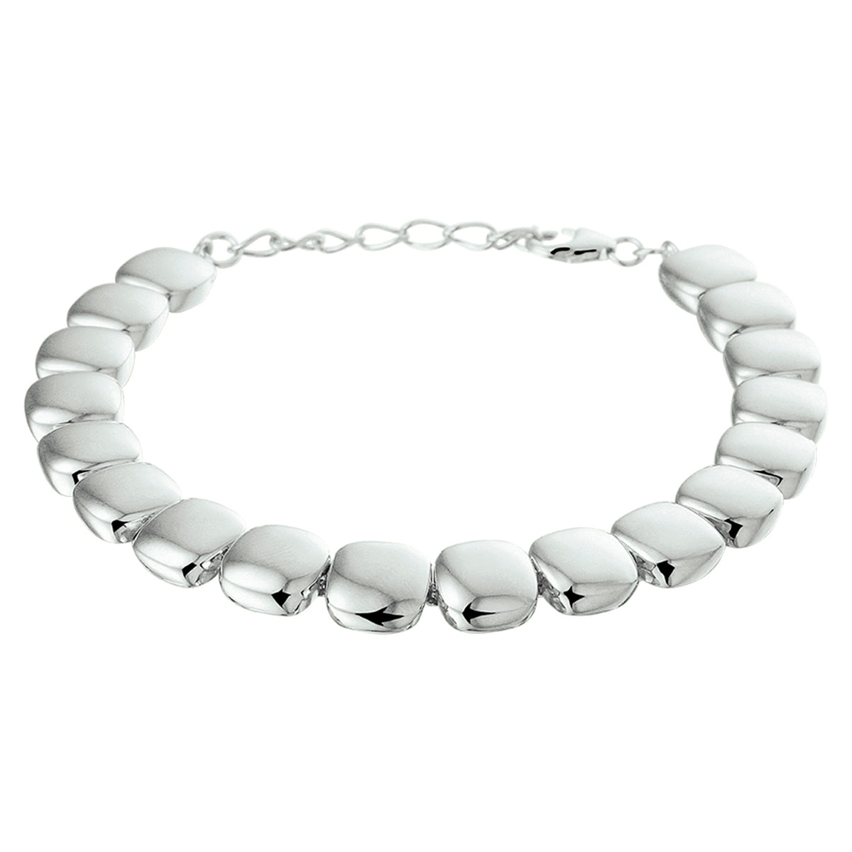 Armband 17,5 + 3 cm zilver gerhodineerd