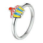Ring cupcake zilver gerhodineerd