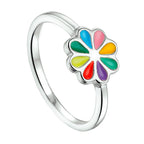 Ring bloem zilver gerhodineerd