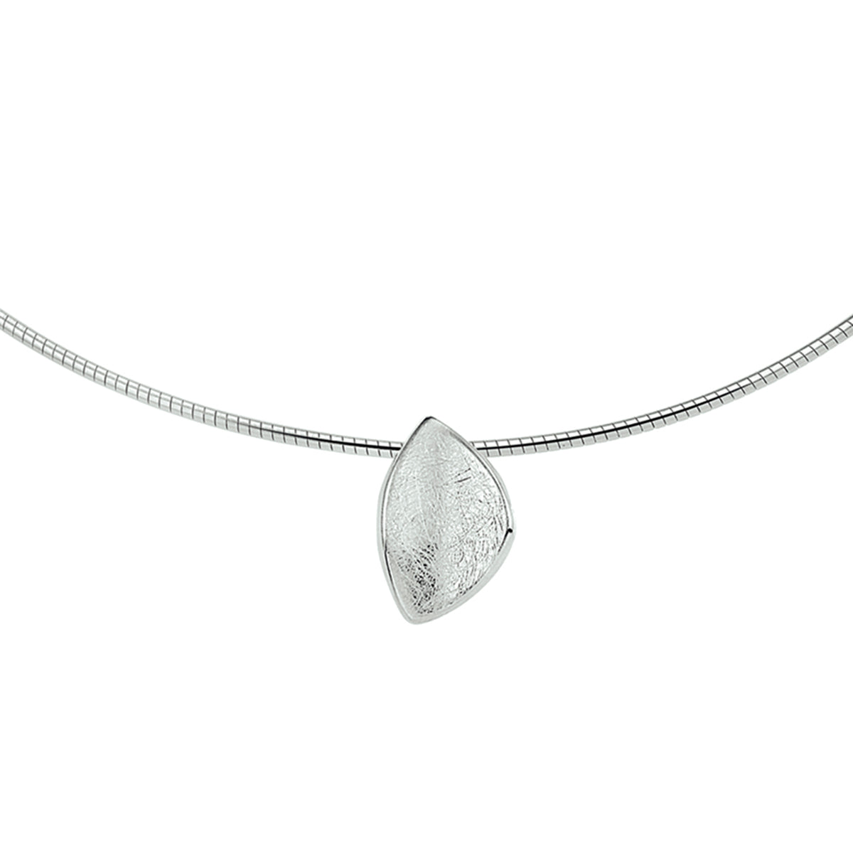 Collier gescratcht zilver gerhodineerd