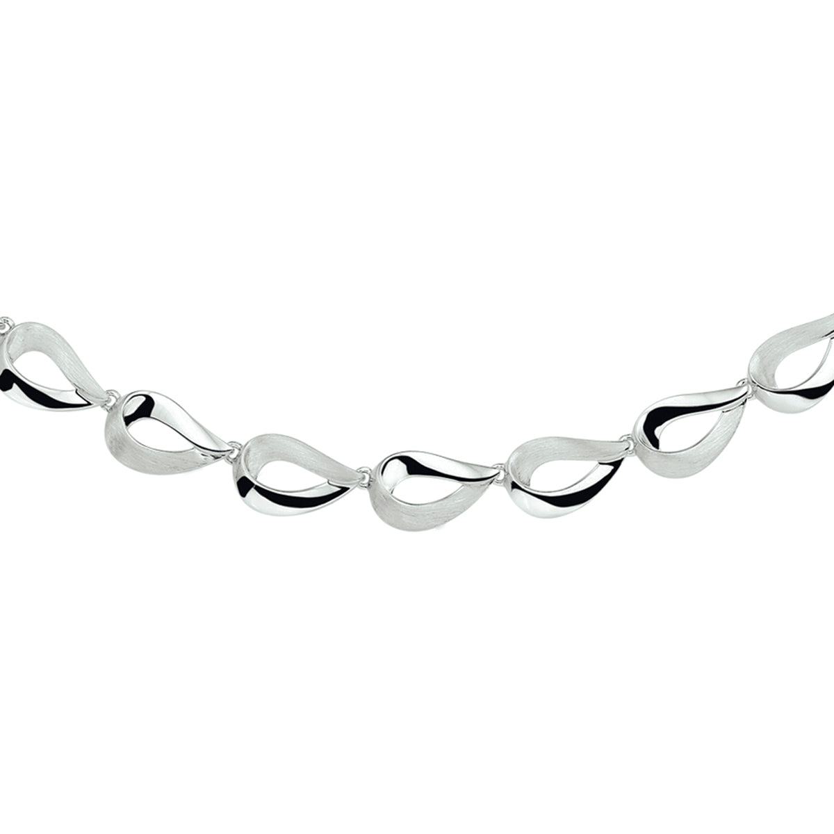 Collier 9 mm 42 + 4 cm zilver gerhodineerd