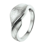 Ring gescratcht poli/mat zilver gerhodineerd