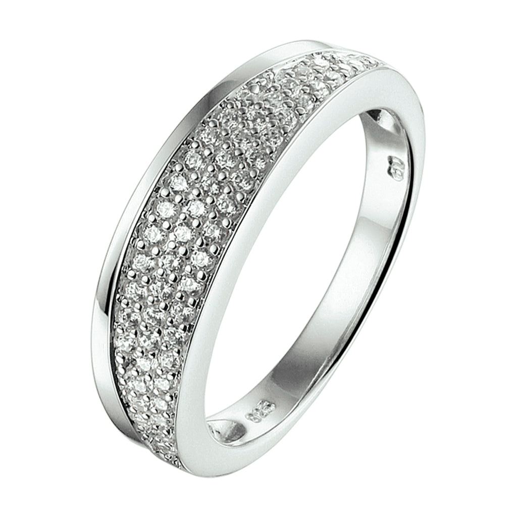 Ring zirkonia zilver gerhodineerd