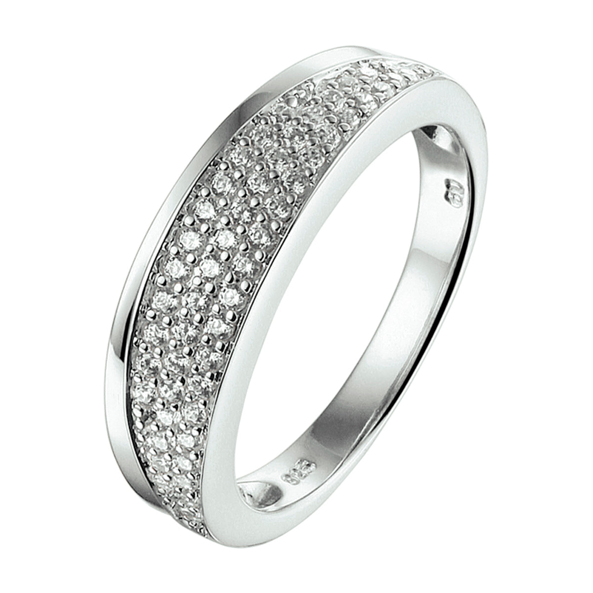 Ring zirkonia zilver gerhodineerd