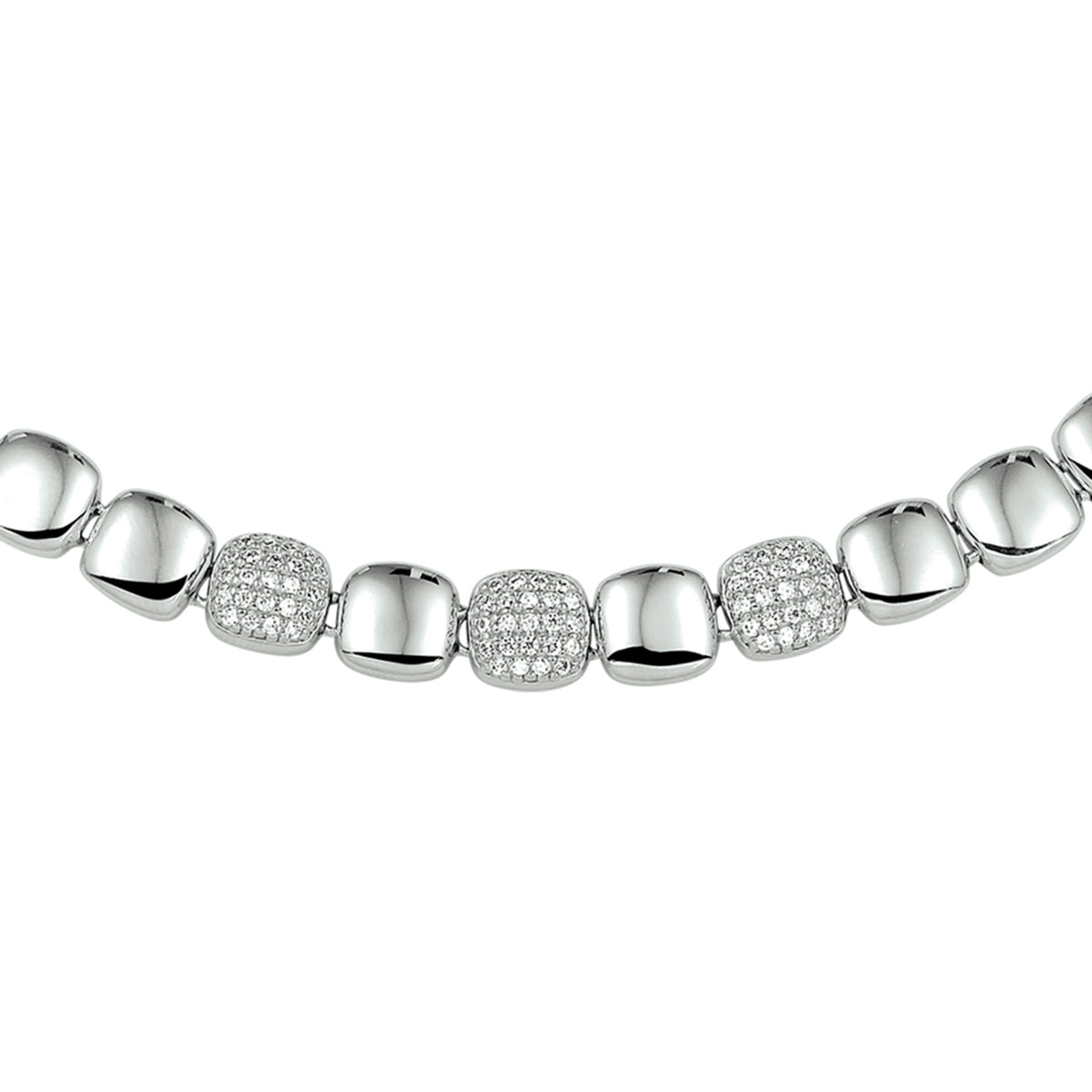 Collier zirkonia 8,3 mm 42 + 3 cm zilver gerhodineerd