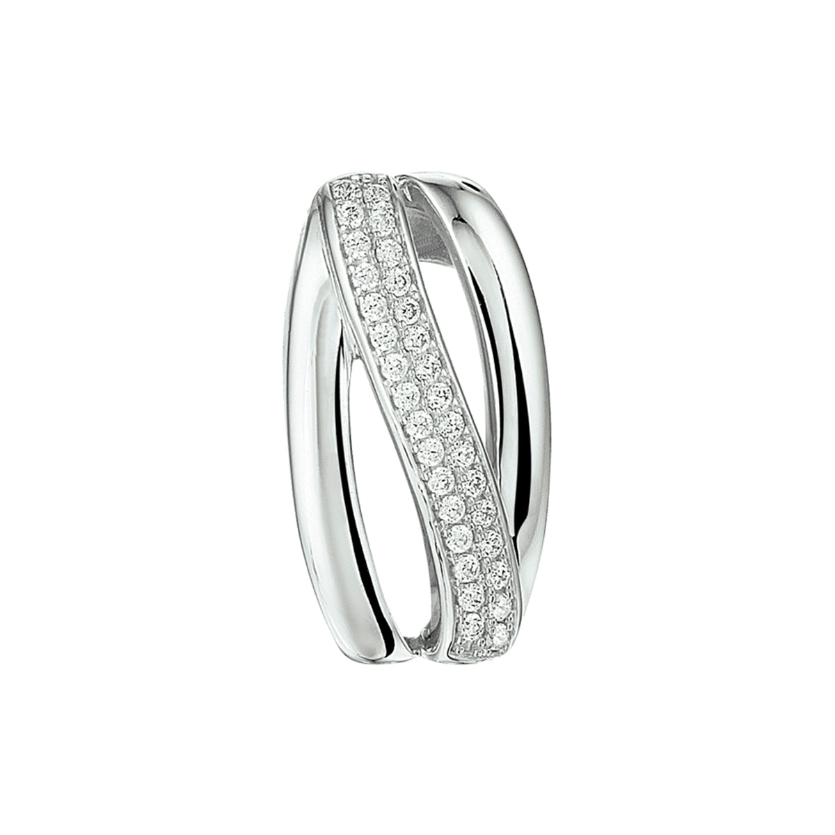 Hanger zirkonia zilver gerhodineerd