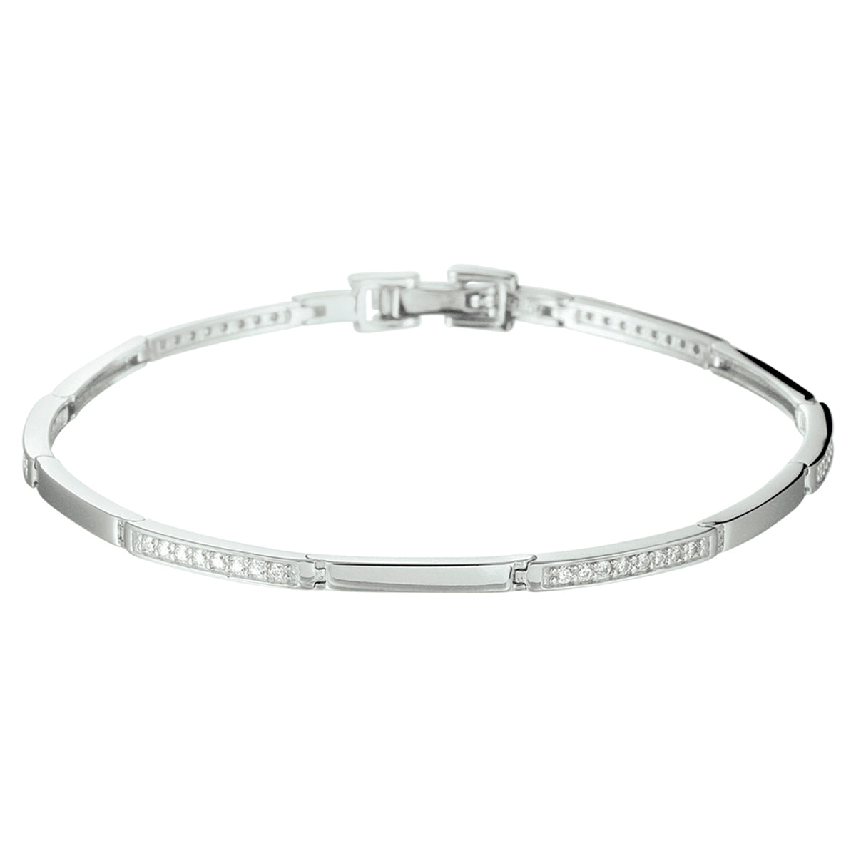 Armband zirkonia 2,5 mm 18 cm zilver gerhodineerd