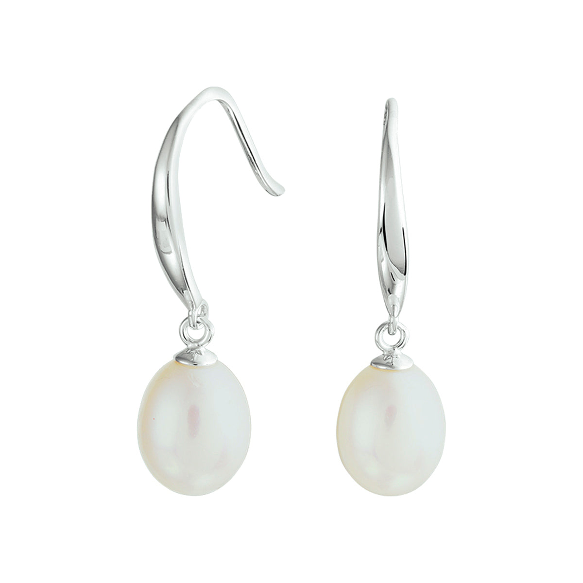 Oorhangers parel franse haak zilver gerhodineerd