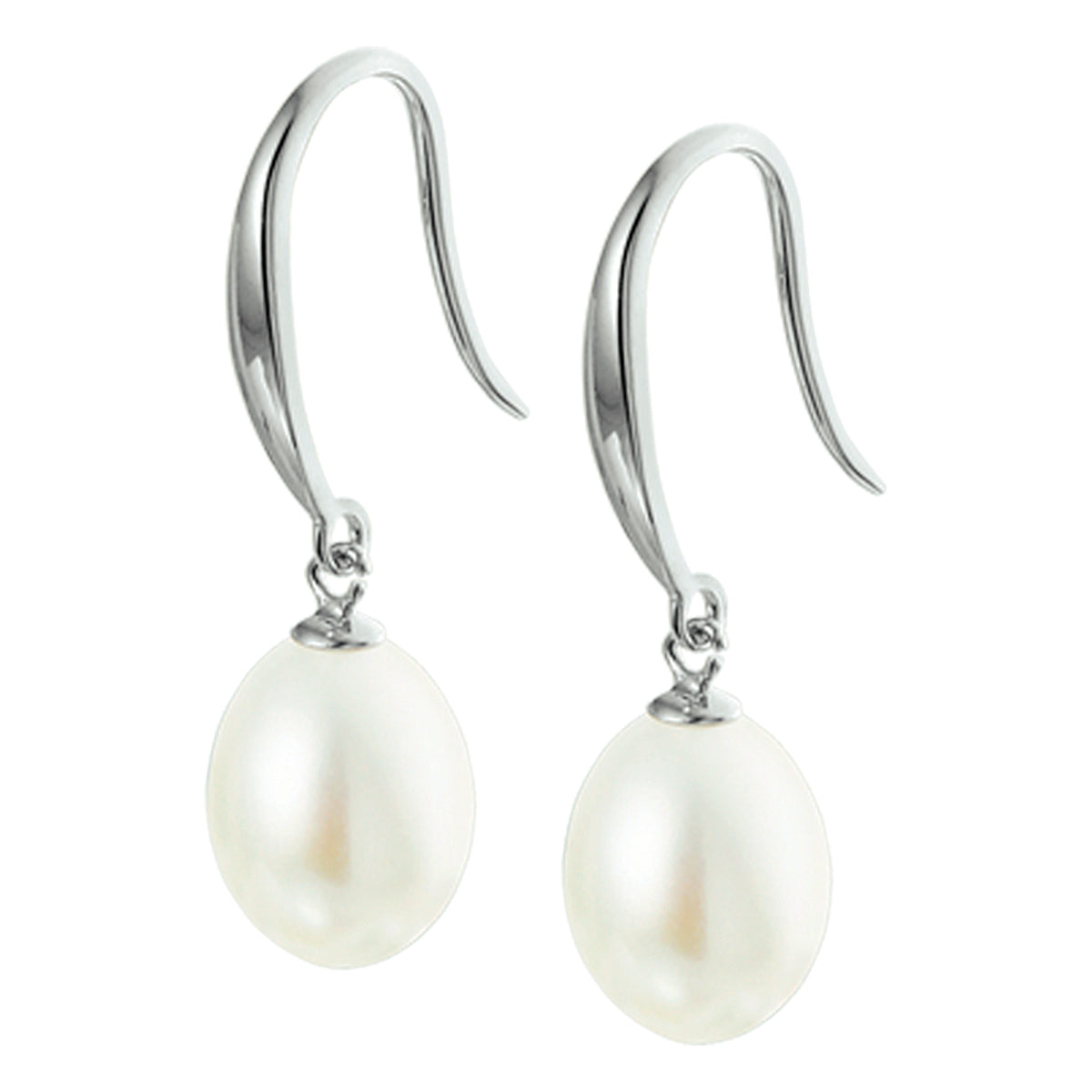 Oorhangers parel franse haak zilver gerhodineerd