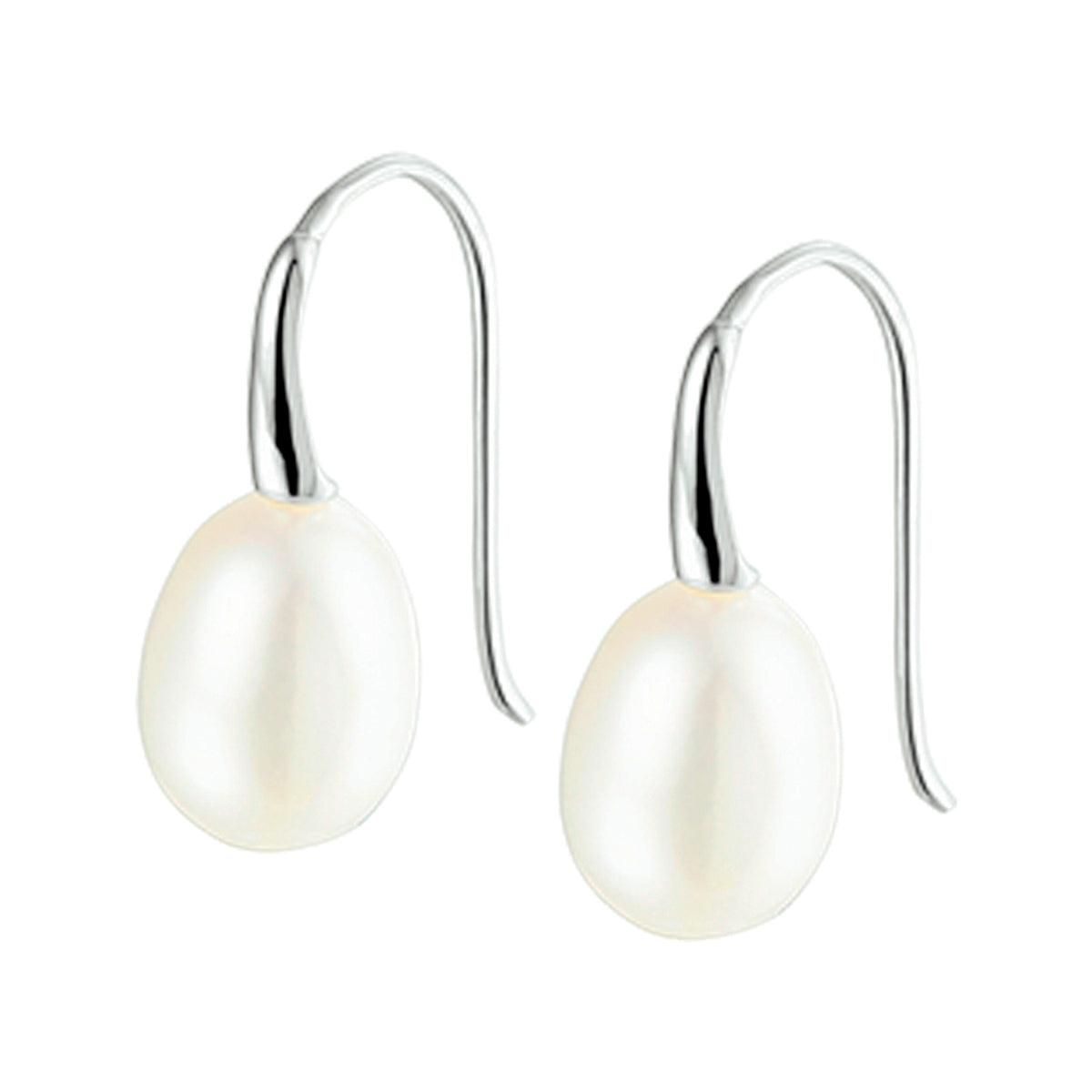 Oorhangers parel franse haak zilver gerhodineerd