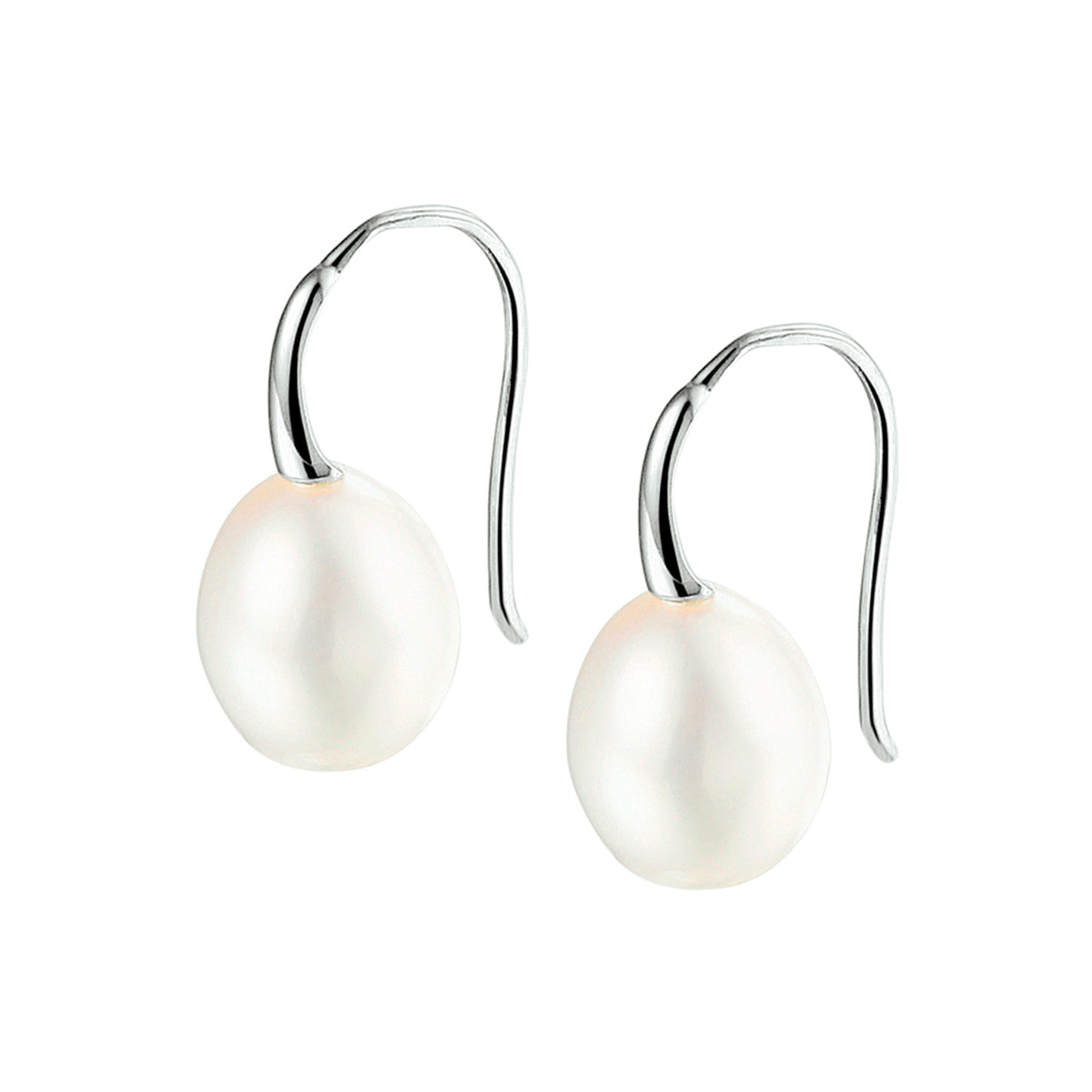 Oorhangers parel franse haak zilver gerhodineerd