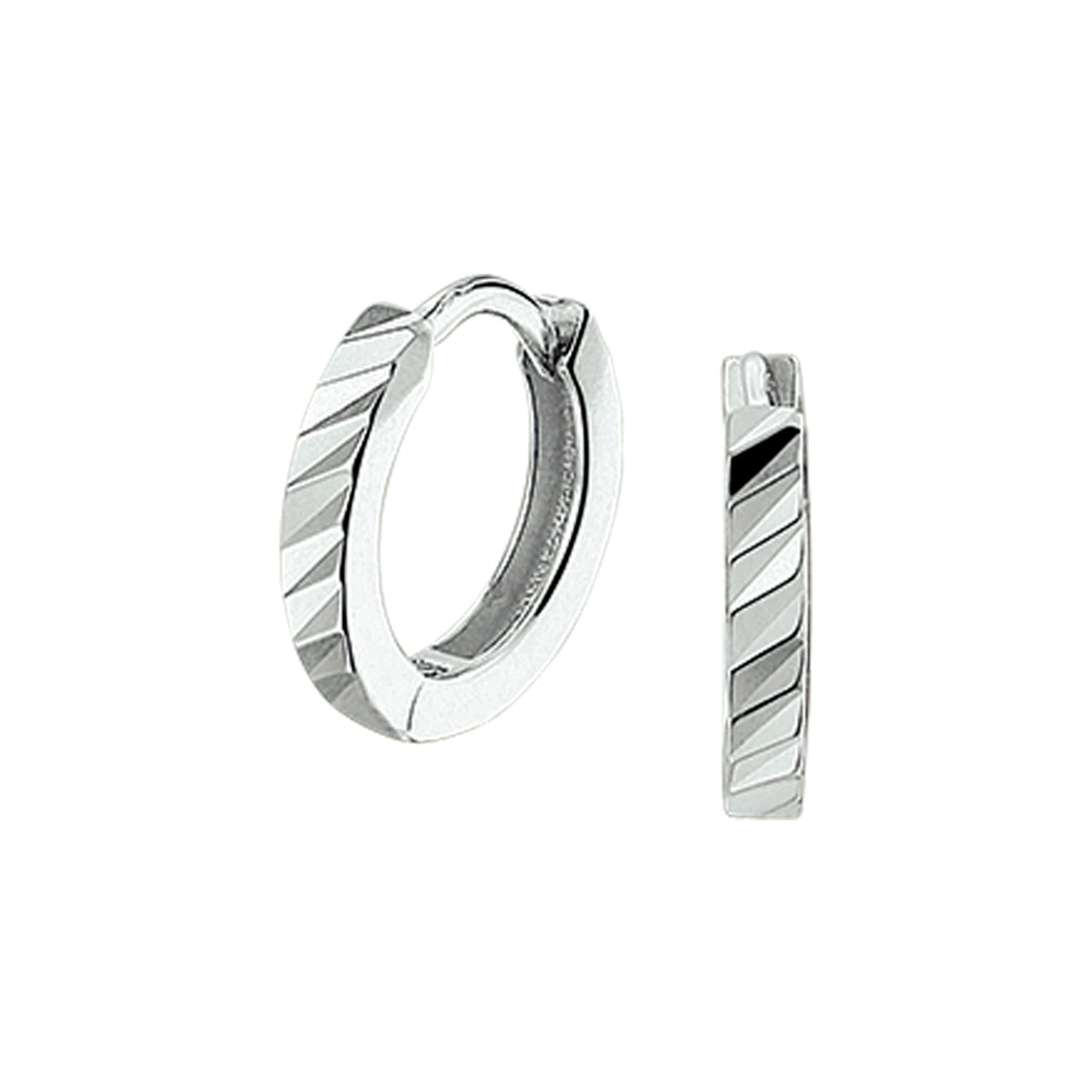 Klapoorringen vlak zilver gerhodineerd