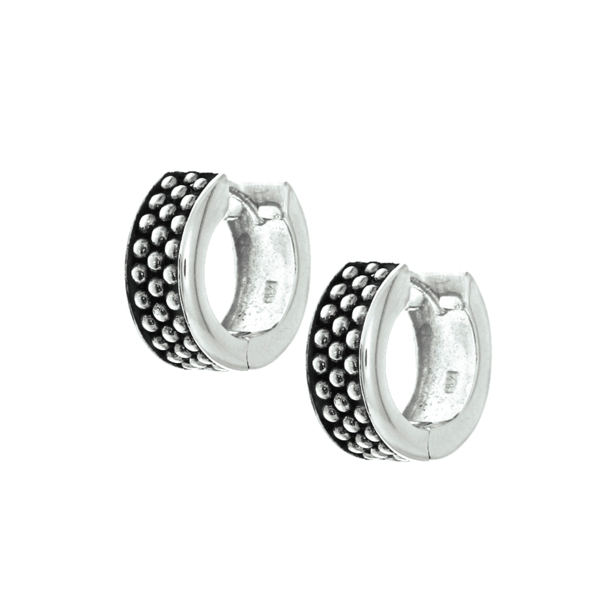 Klapoorringen zwart epoxy zilver gerhodineerd