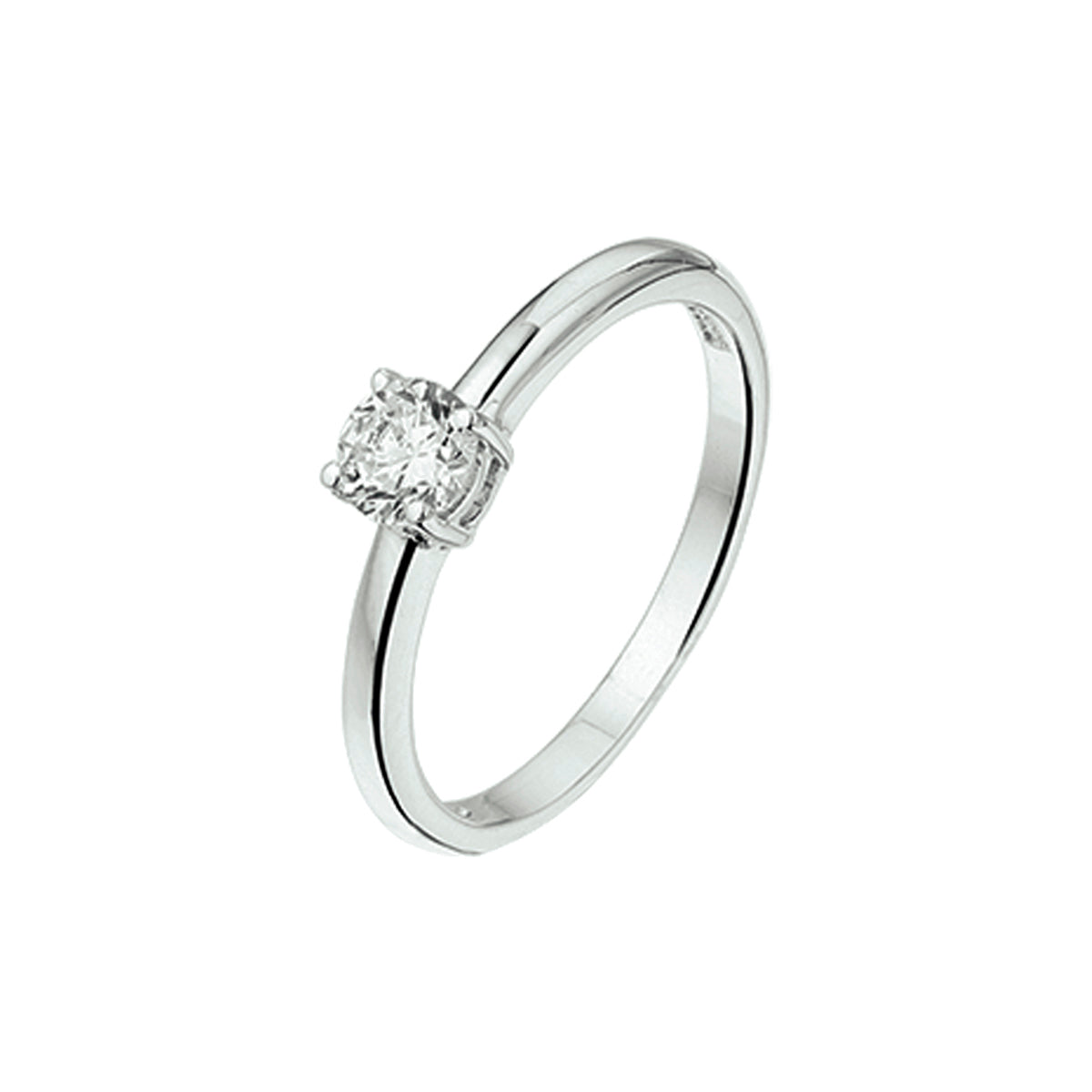 Ring zirkonia zilver gerhodineerd