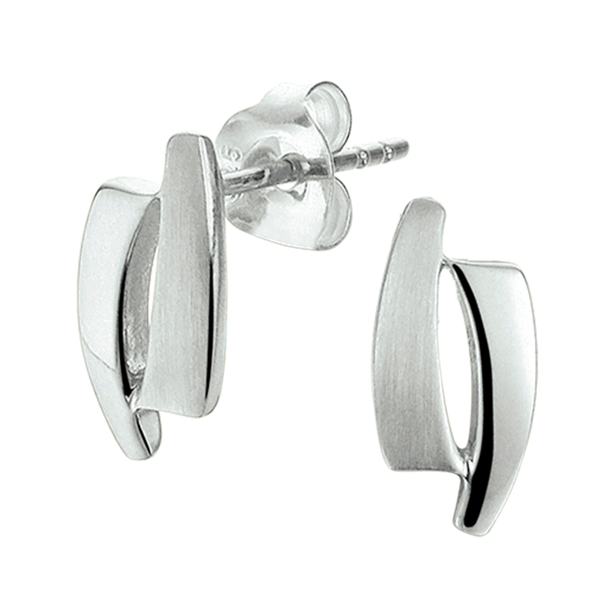 Oorknoppen poli/mat zilver gerhodineerd