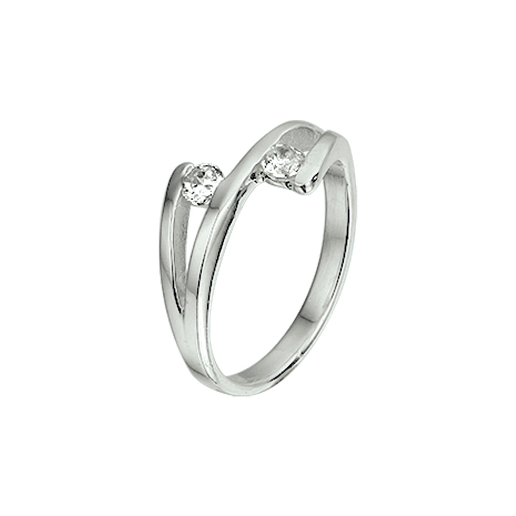 Ring zirkonia zilver gerhodineerd