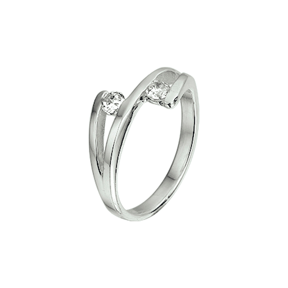Ring zirkonia zilver gerhodineerd