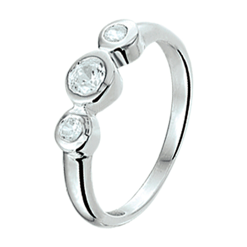 Ring zirkonia zilver gerhodineerd