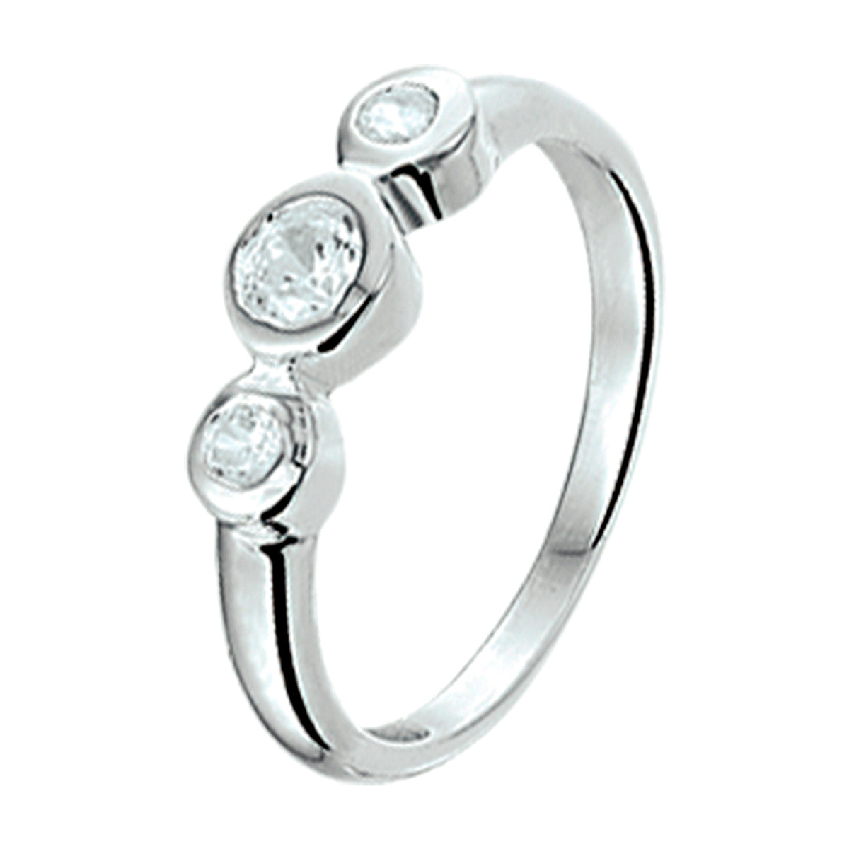 Ring zirkonia zilver gerhodineerd