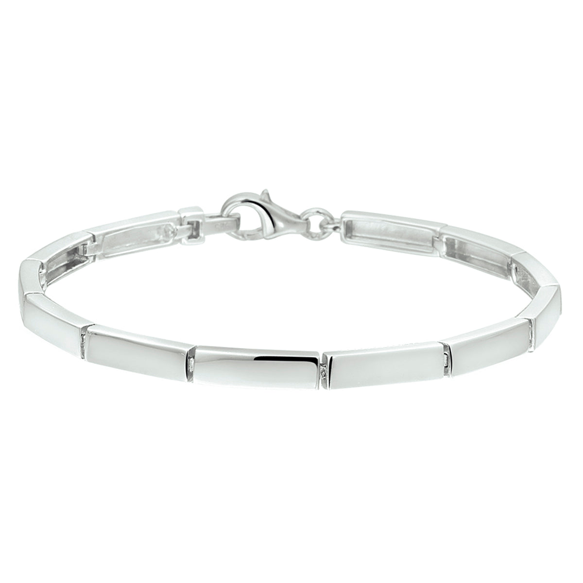 Armband 4,0 mm 18,5 cm zilver gerhodineerd