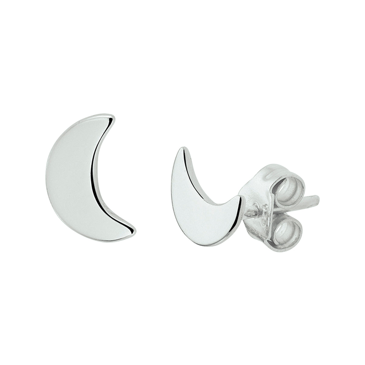 Oorknoppen maan zilver gerhodineerd