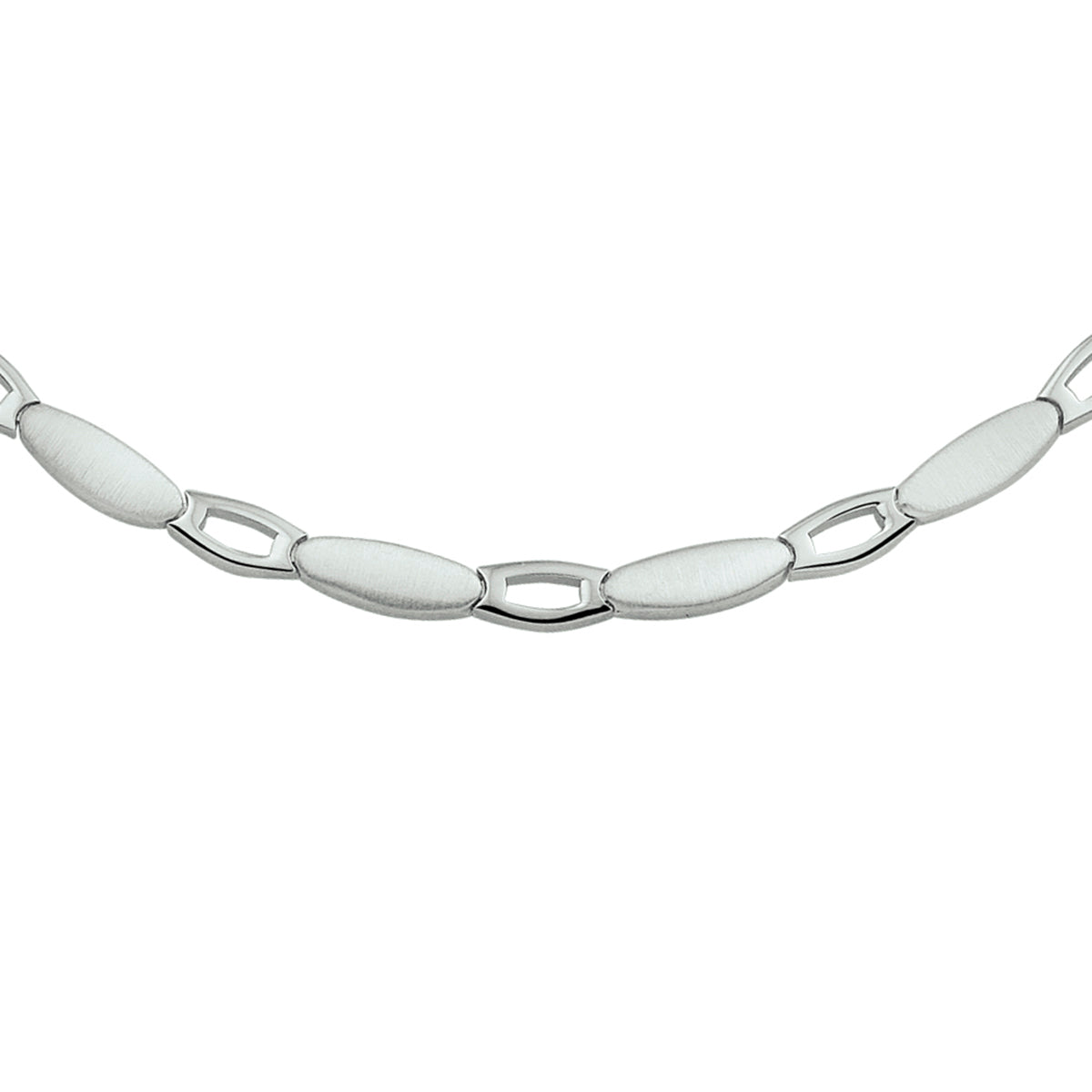 Collier poli/mat 5,7 mm 45 cm zilver gerhodineerd