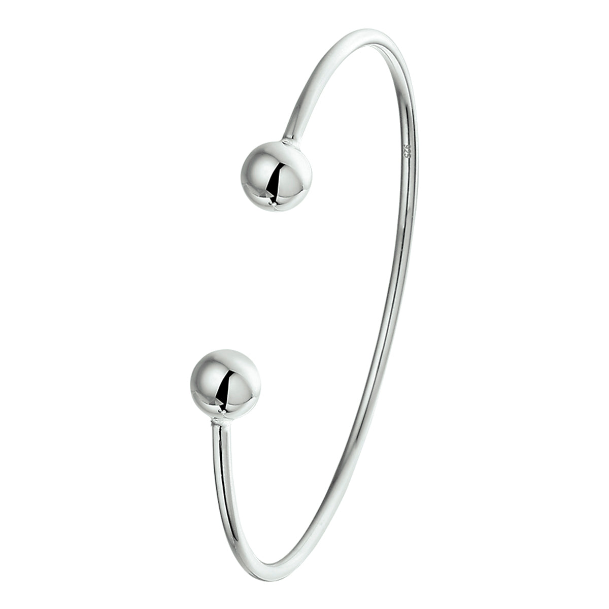 Armband spang 7 x 60 mm zilver gerhodineerd