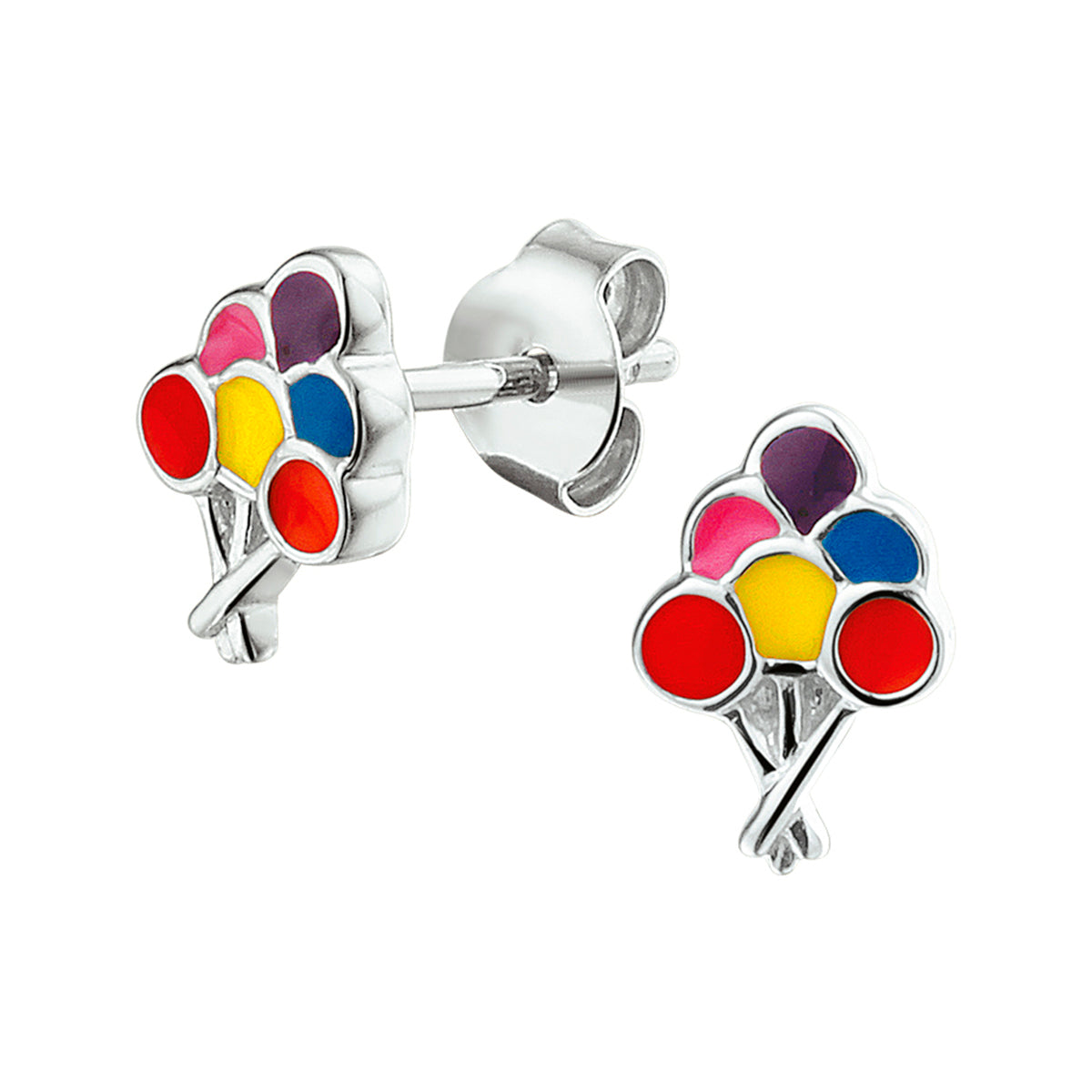 Oorknoppen ballonnen zilver gerhodineerd